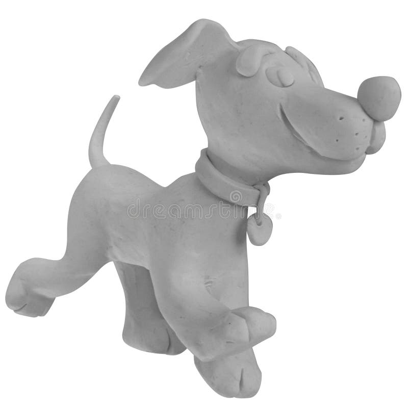 Colorless dog handmade with plasticine stock illustration