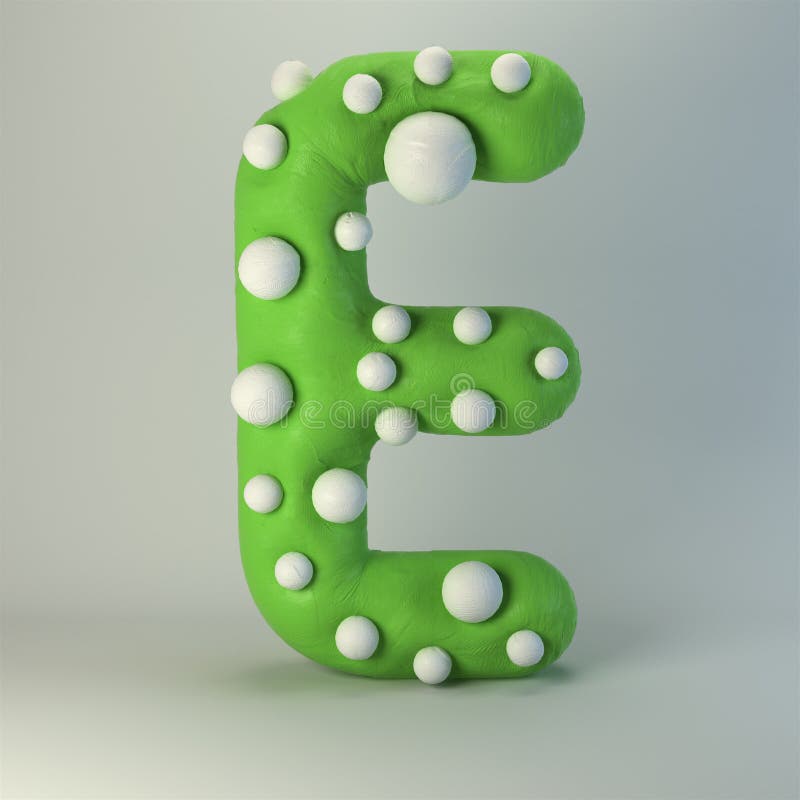 3d rendering of polka dot plasticine handmade font vector illustration