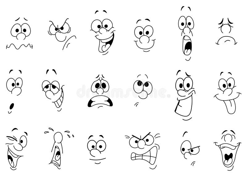 Facial expressions vector illustration