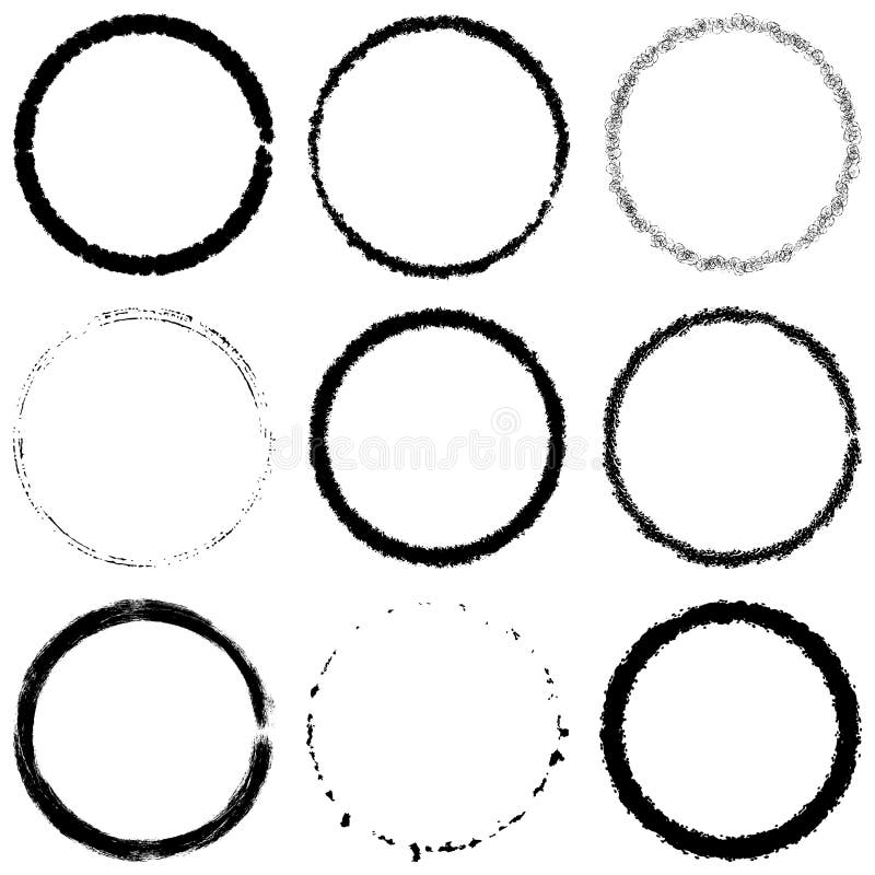 Grunge Rings Set vector illustration
