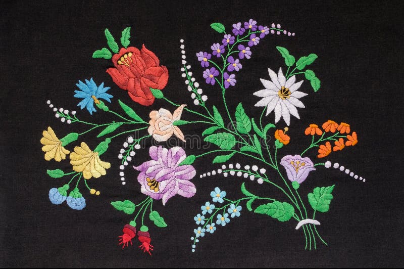 Hungarian embroidery. Background with floral pattern royalty free stock image