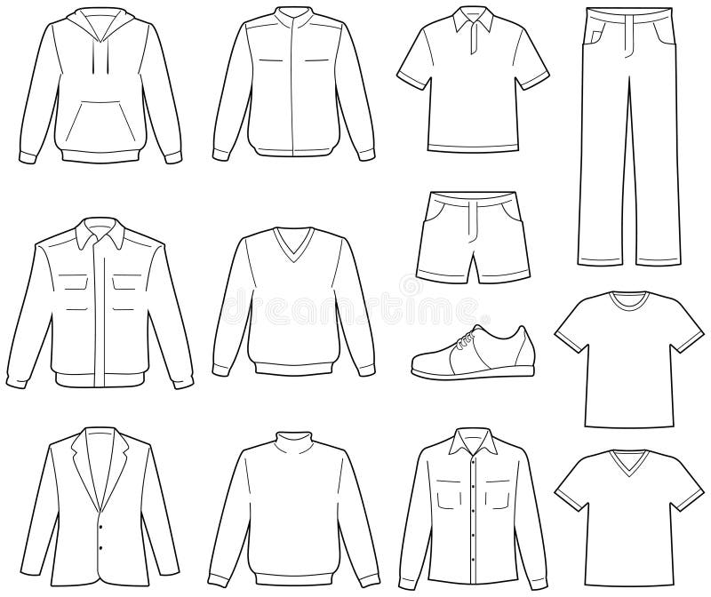 Men’s casual clothes illustration royalty free illustration