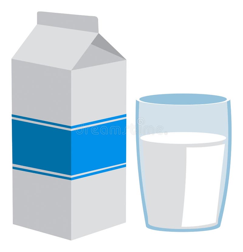 Milk pack and glass royalty free illustration