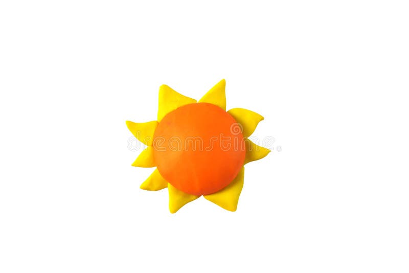 Miniature sun model from japanese clay stock image