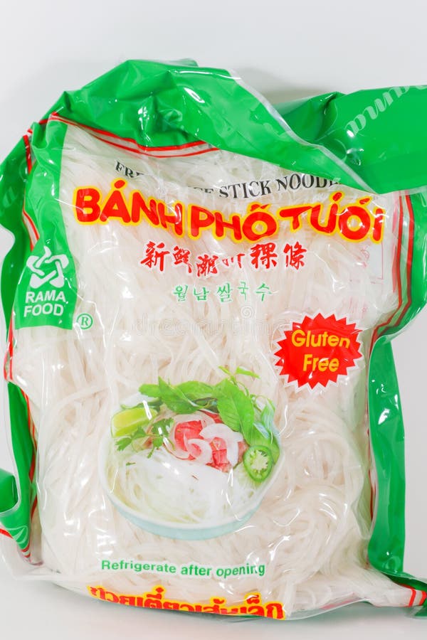 Noodle Banh Pho Tuoi closeup stock image