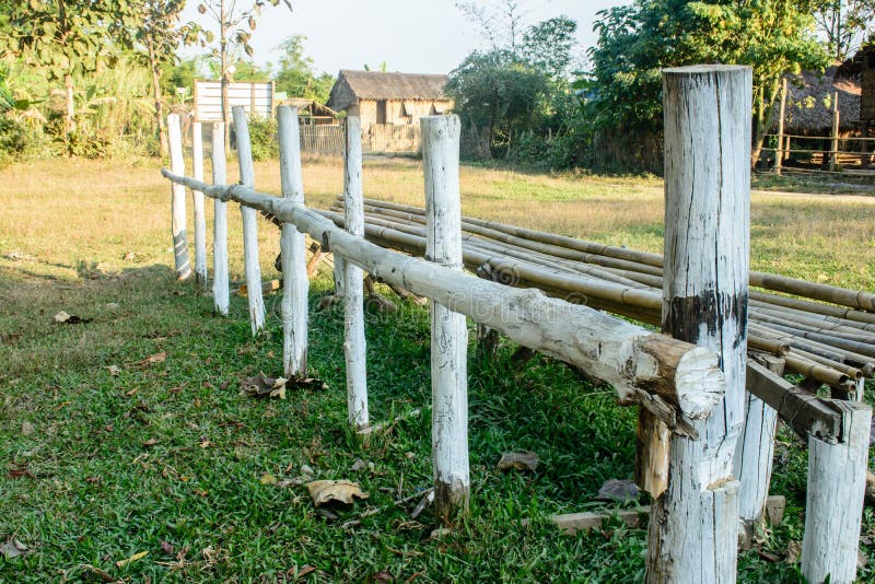Photo of fence that is made with timber royalty free stock photos