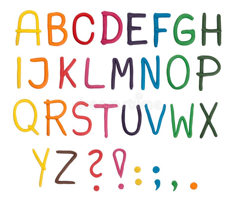 Plasticine alphabet. Isolated on white background vector illustration