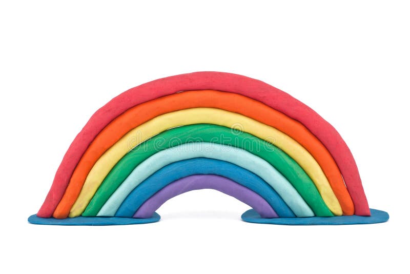 Plasticine rainbow. Isolated on white background royalty free stock photo