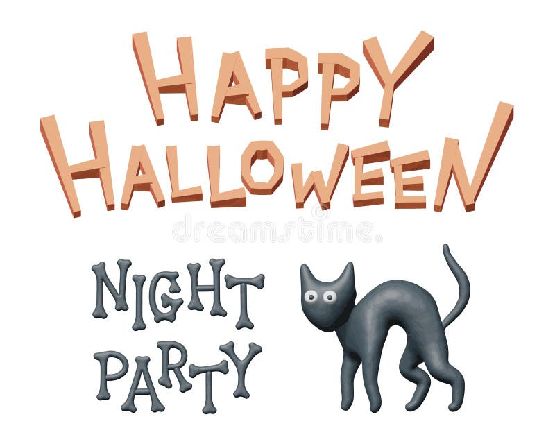 Plasticine vector illustration for Halloween party royalty free illustration