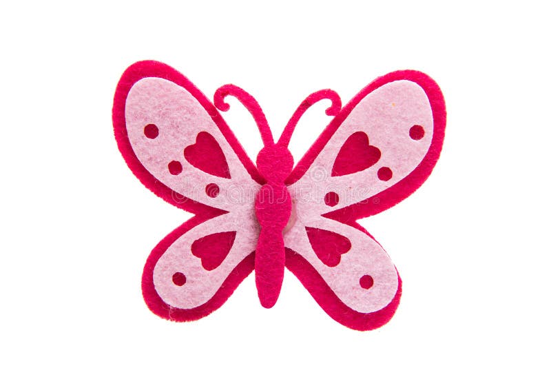 Products made of felt butterfly isolated royalty free stock image