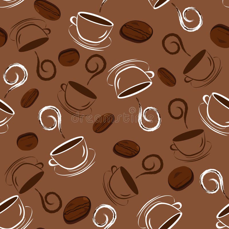 Seamless coffee pattern. Vector illustration of a seamless coffee pattern stock illustration