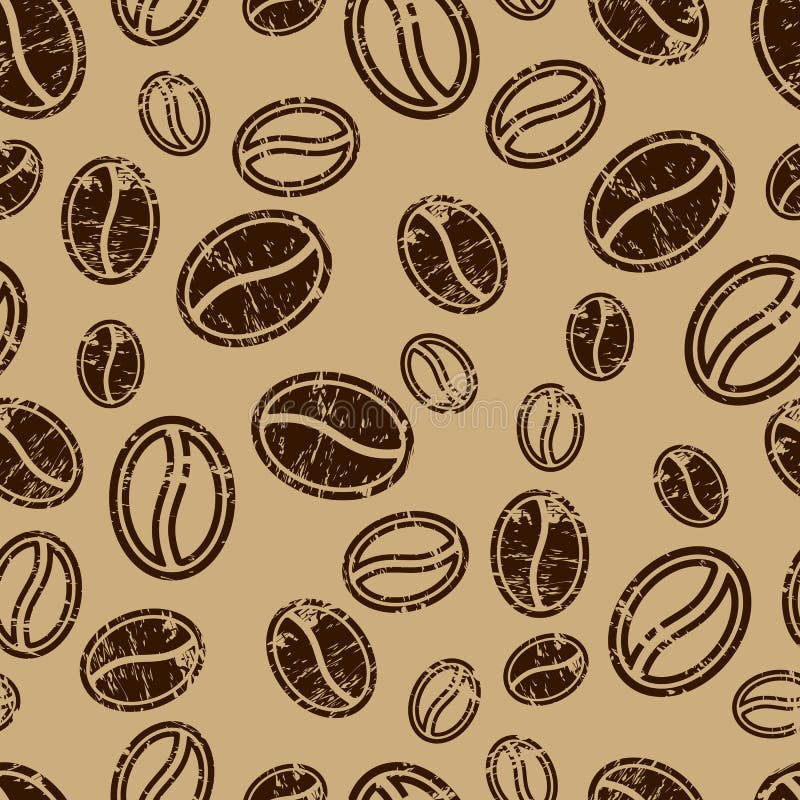 Seamless coffee pattern. Vector illustration of a grunge seamless coffee pattern stock illustration