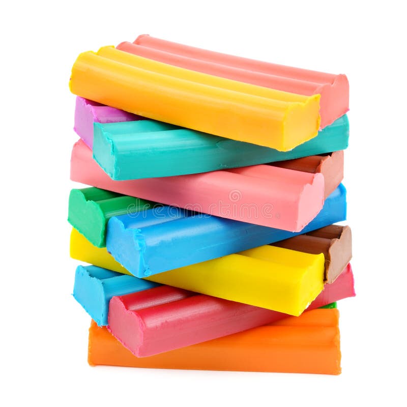 Set of colored plasticine. On white background stock photography