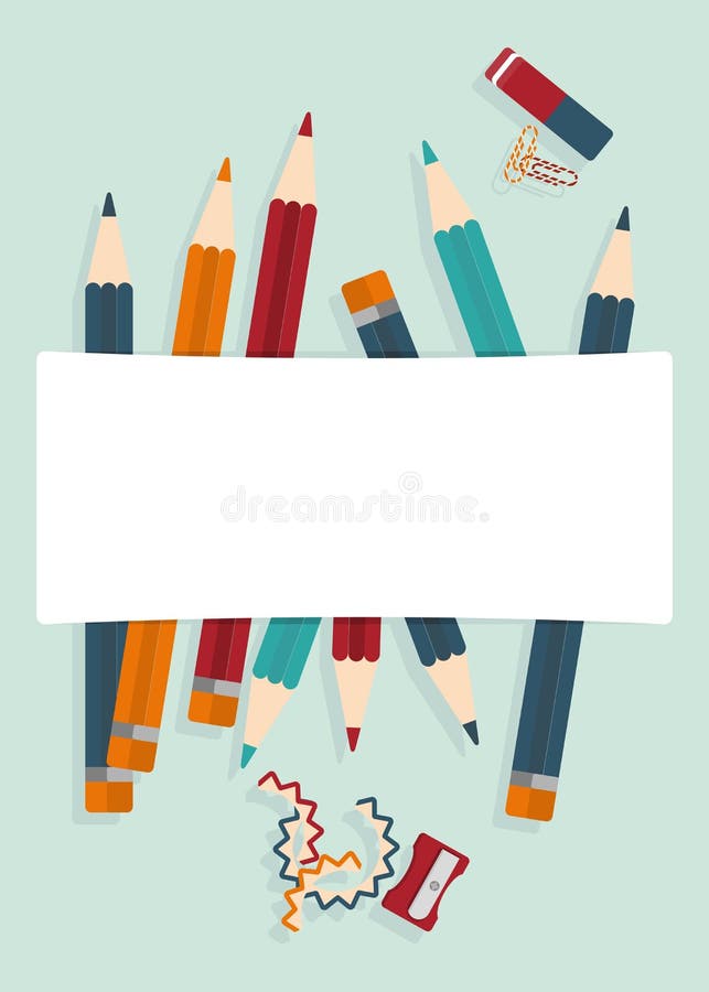 Set of pencils for card stock illustration