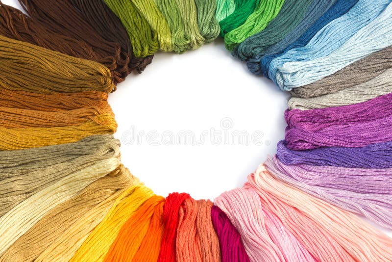Sewing threads for embroidery. On white background royalty free stock images