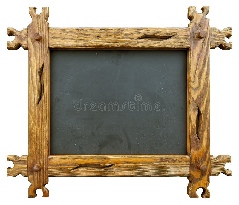 Slate, made of wood in rustic style on white background. royalty free stock photos