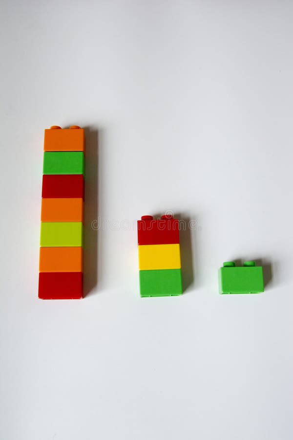 Three plastic blocks stock photography