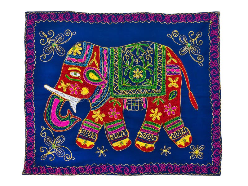 Traditional Indian embroidery pattern. Elephant. Multicolor traditional Indian embroidery pattern. Elephant royalty free stock image