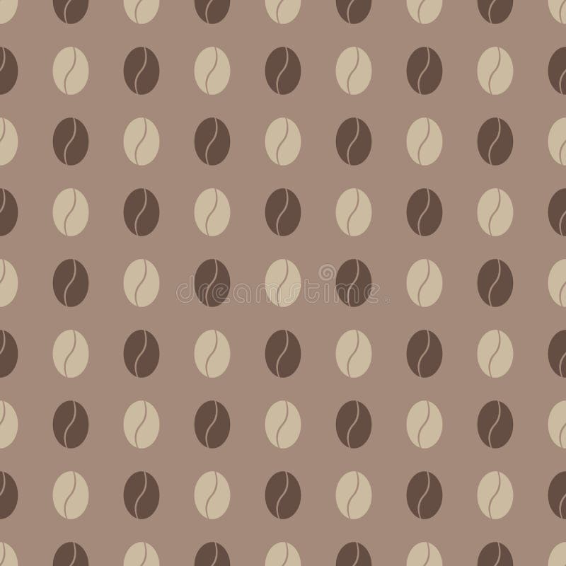 Two-colored coffee bean seamless pattern. Illustration of two-colored coffee grains. For any use royalty free illustration