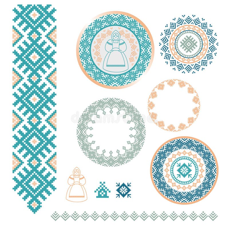 Ukrainian, Slavic, Belarusian traditional seamless folk embroidery pattern. Slavic, Belarusian traditional seamless folk embroidery pattern royalty free illustration