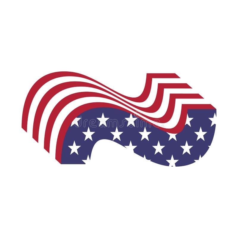 USA flag 3d alphabet letter tilde. Textured font royalty free illustration