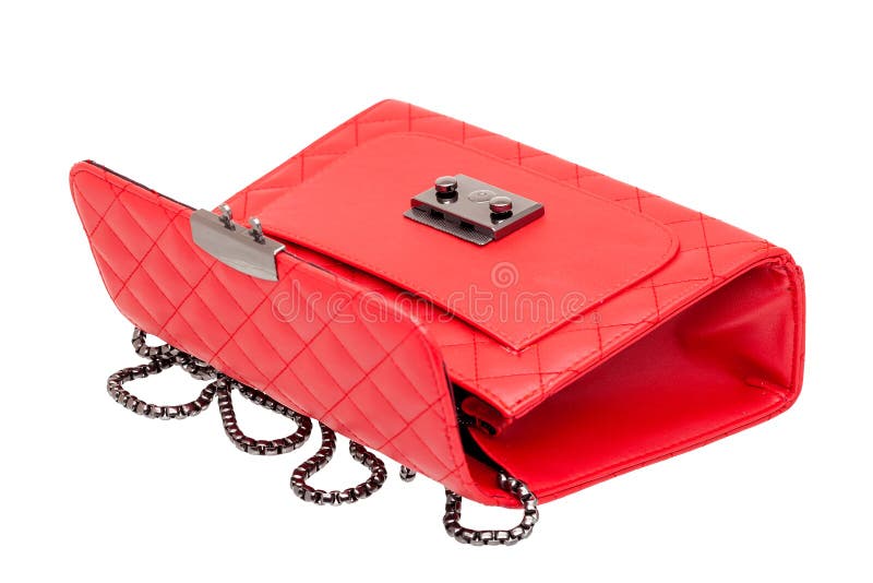 Woman`s handbag with open lock. royalty free stock images