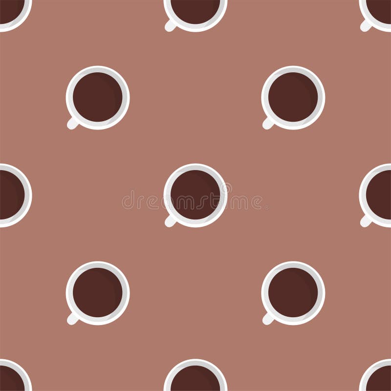 Cup of Tea or Coffee. Colored Vector Patterns. In Flat style. Isolated Pattern for Textiles, Napkins, Tablecloths, Wrapping paper royalty free illustration