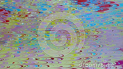 Painting on water for paper Marbling. stock footage