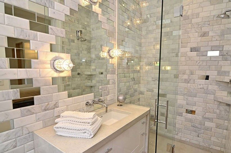 Материалы для отделки стен в ванной комнате - Зеркальная плитка