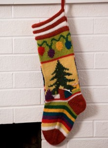 Mix-It-Up Christmas Intarsia Knitting Stocking Pattern