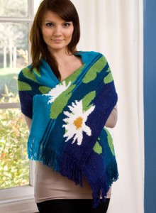 Lilypad Shawl Intarsia Knitting Pattern