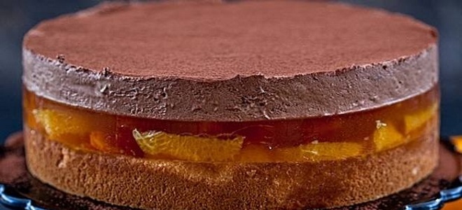 Шоколадный торт с желе