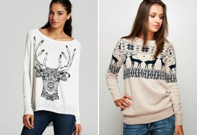 Женский свитер с оленями 12