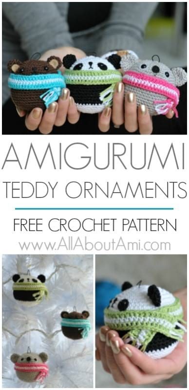 Amigurumi Teddy Ornaments Pattern
