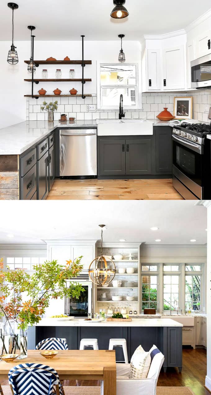 black and white kitchen colors.