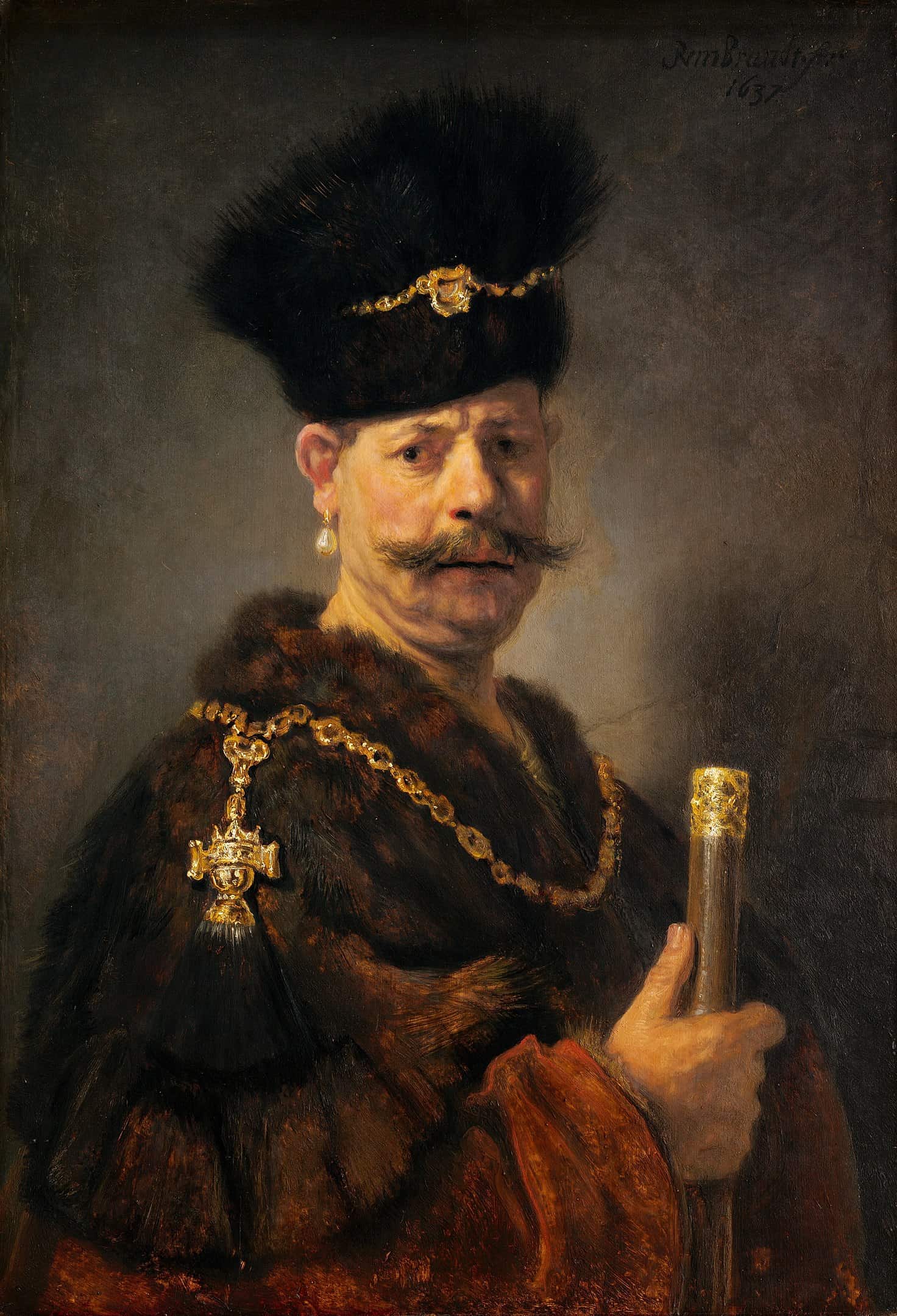 Rembrandt lighting in his portraits