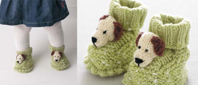 doggie booties for baby free knitting pattern