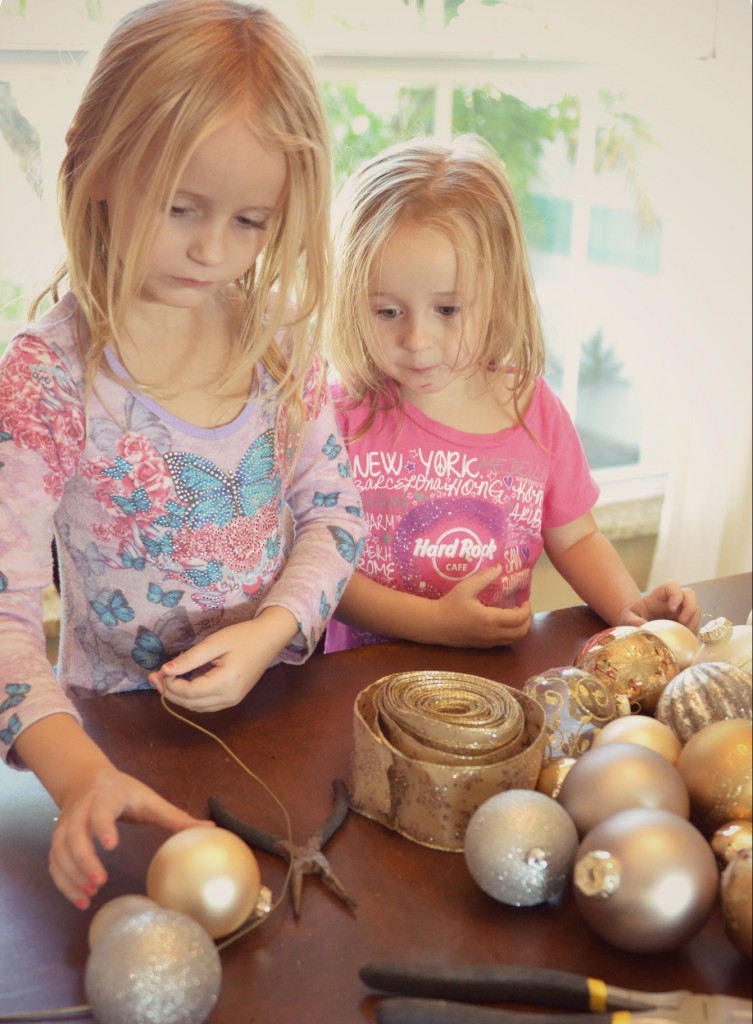 Kids will enjoy helping out with creating Christmas decor for your home. 