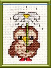 Easy to stitch owl design to help you learn how to cross stitch