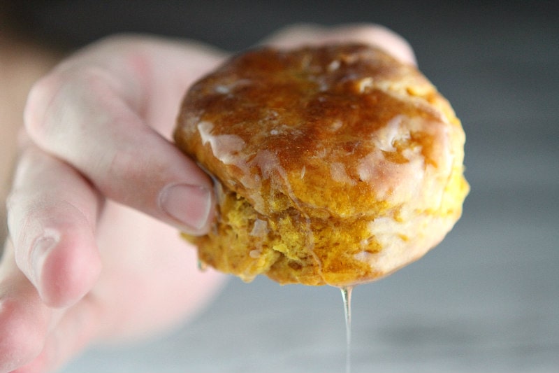 Pumpkin Biscuits topped with butter and honey