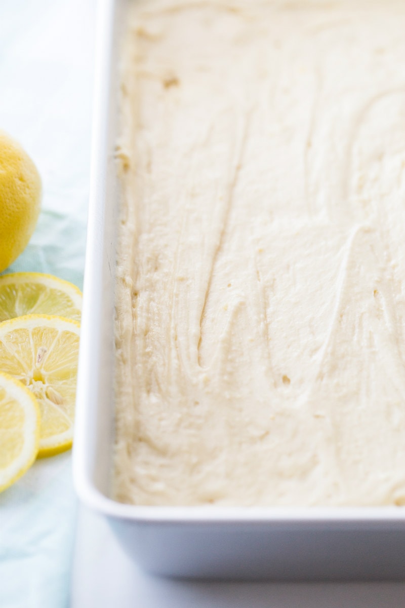 making Lemon Sour Cream Cake