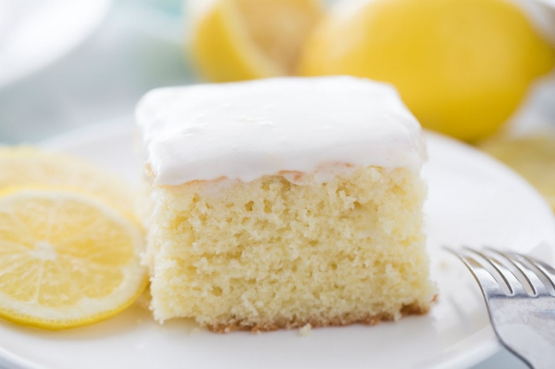 Slice of Lemon Sour Cream Cake