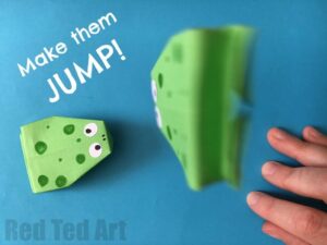 Easy Jumping Frog Origami - the easies origami frog that actually jumps!