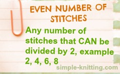 Reading stitch pattern