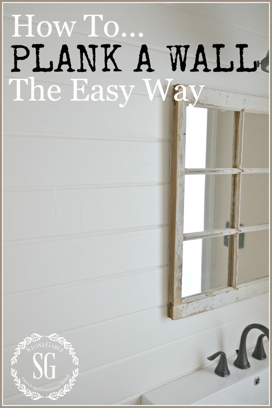 HOW TO PLANK A WALL THE EASY WAY-Cut, nail, paint-stonegableblog.com