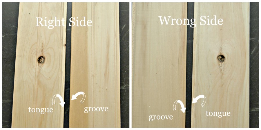 HOW TO PLANK A WALL THE EASY WAY-right and wrong side of tongue and groove-stonegableblog.com