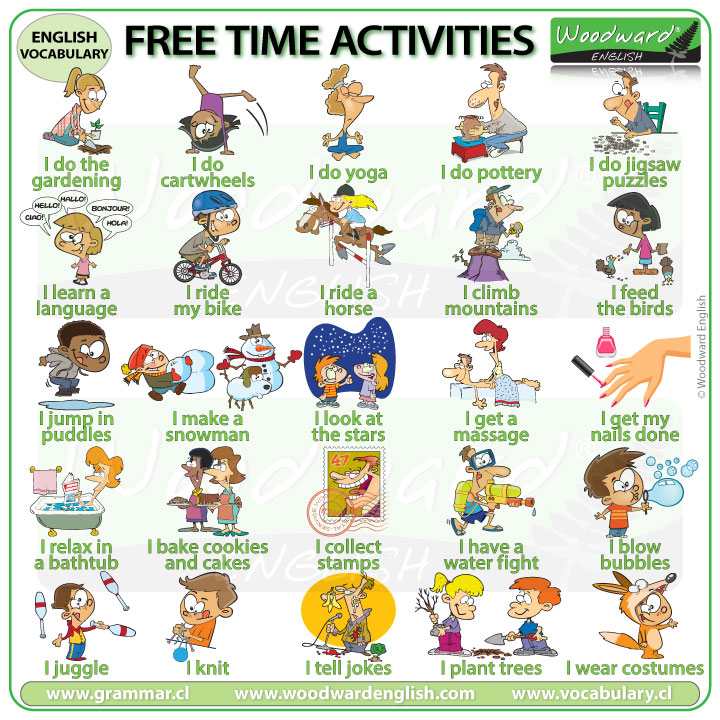 Leisure activities in English - Free time Vocabulary
